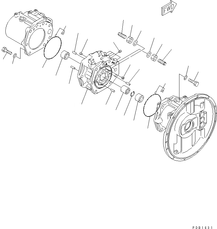 Схема запчастей Komatsu PC340-6K - ОСНОВН. НАСОС (/9) (HPV ++BARO-) ГИДРАВЛИКА