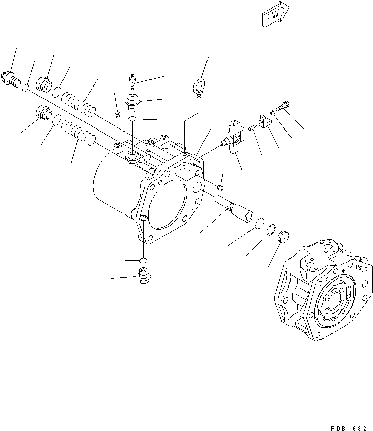 Схема запчастей Komatsu PC340-6K - ОСНОВН. НАСОС (/9) (HPV ++BARO-) ГИДРАВЛИКА