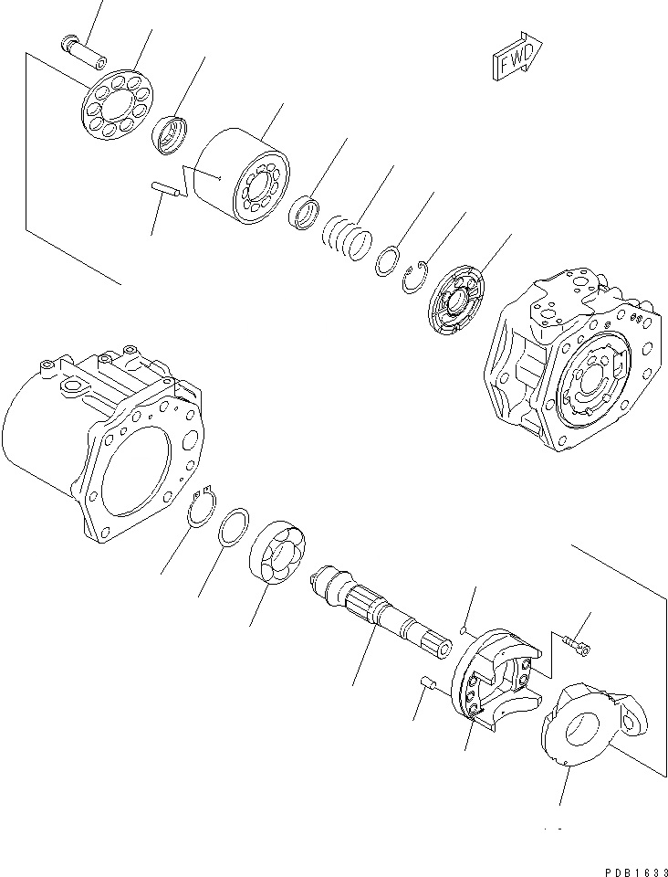 Схема запчастей Komatsu PC340-6K - ОСНОВН. НАСОС (/9) (HPV ++BARO-) ГИДРАВЛИКА