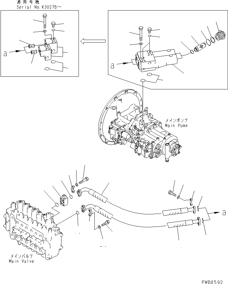 Схема запчастей Komatsu PC340-6K - ЛИНИЯ ПОДАЧИ(№K-K999) ГИДРАВЛИКА