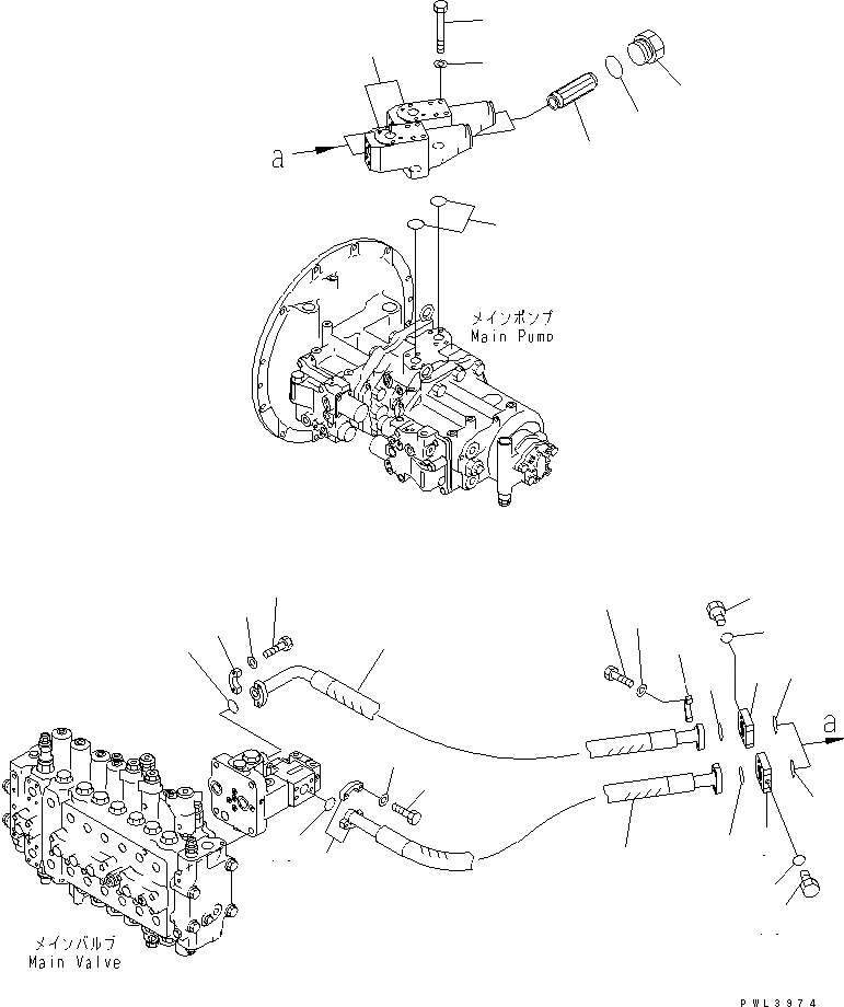 Схема запчастей Komatsu PC340-6K - ЛИНИЯ ПОДАЧИ (C ПРОХОДНЫМ ФИЛЬТРОМ)(№K-) ГИДРАВЛИКА