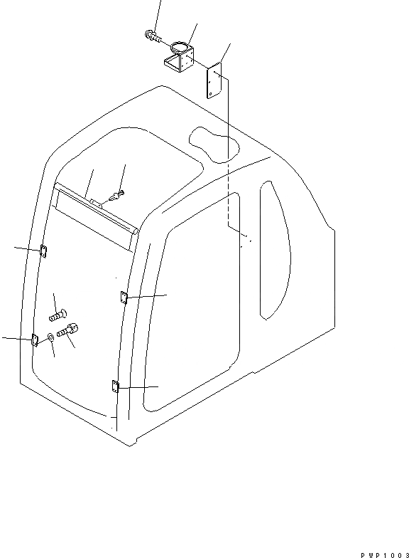 Схема запчастей Komatsu PC340-6K - КОЗЫРЕК ОТ СОЛНЦА. И ПОДСТАКАННИК(№K-) КАБИНА ОПЕРАТОРА И СИСТЕМА УПРАВЛЕНИЯ