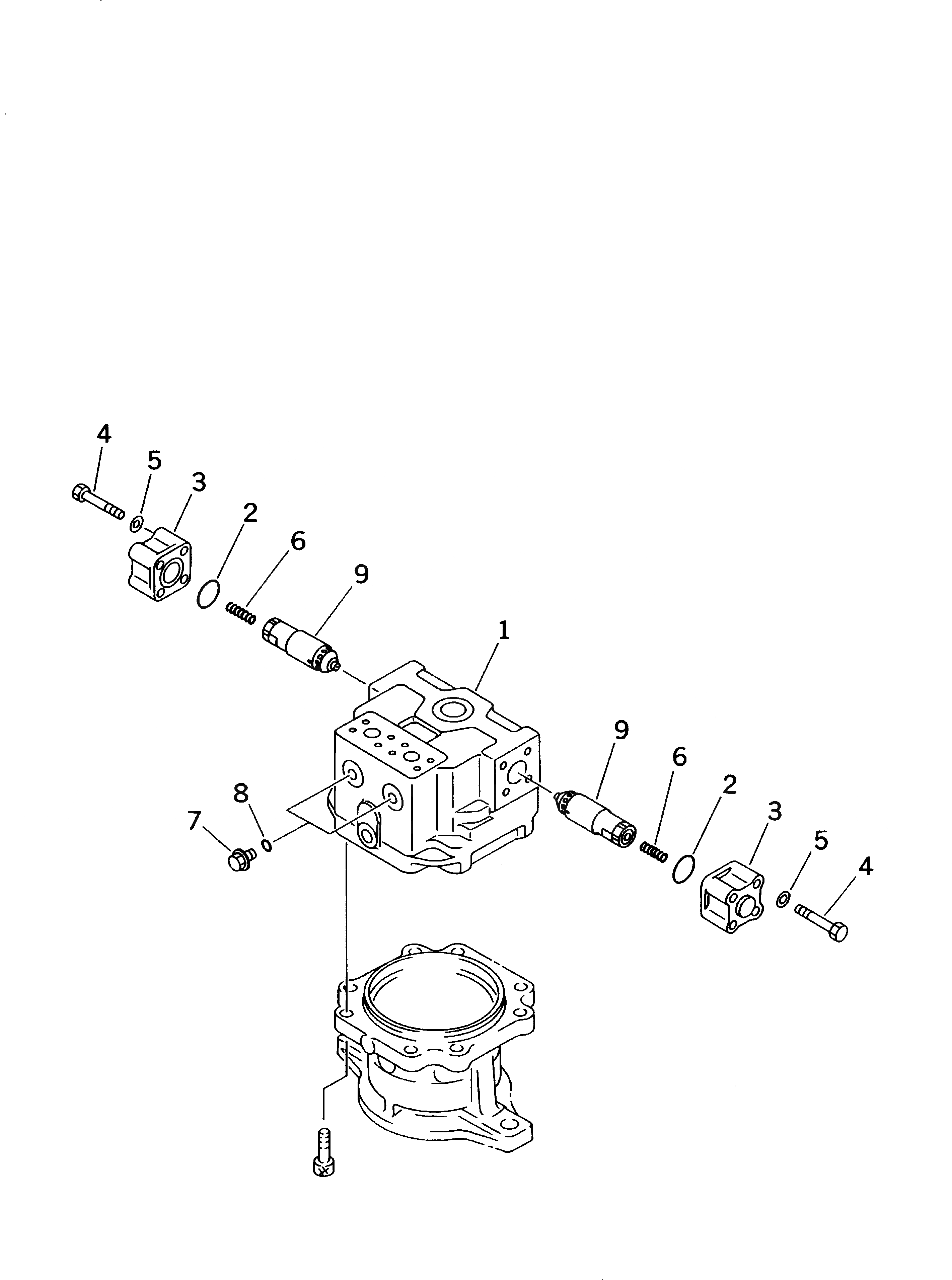 Схема запчастей Komatsu PC340-6K - МОТОР ПОВОРОТА (/) ПОВОРОТН. КРУГ И КОМПОНЕНТЫ