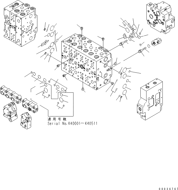 Схема запчастей Komatsu PC340LC-7K - ОСНОВН. КЛАПАН (/) ОСНОВН. КОМПОНЕНТЫ И РЕМКОМПЛЕКТЫ