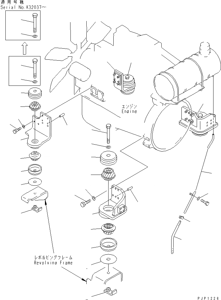 Схема запчастей Komatsu PC340LC-6K - КРЕПЛЕНИЕ ДВИГАТЕЛЯ(№K-) КОМПОНЕНТЫ ДВИГАТЕЛЯ