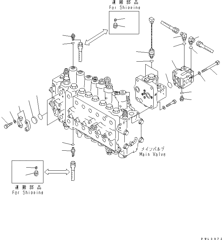 Схема запчастей Komatsu PC340LC-6K - ОСНОВН. КЛАПАН (ДАТЧИК) (8 СЕКЦ.)(№K-) ГИДРАВЛИКА