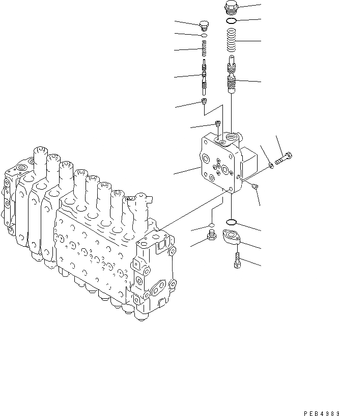 Схема запчастей Komatsu PC340LC-6K - ОСНОВН. КЛАПАН (-АКТУАТОР) (/7)(№K-) ГИДРАВЛИКА