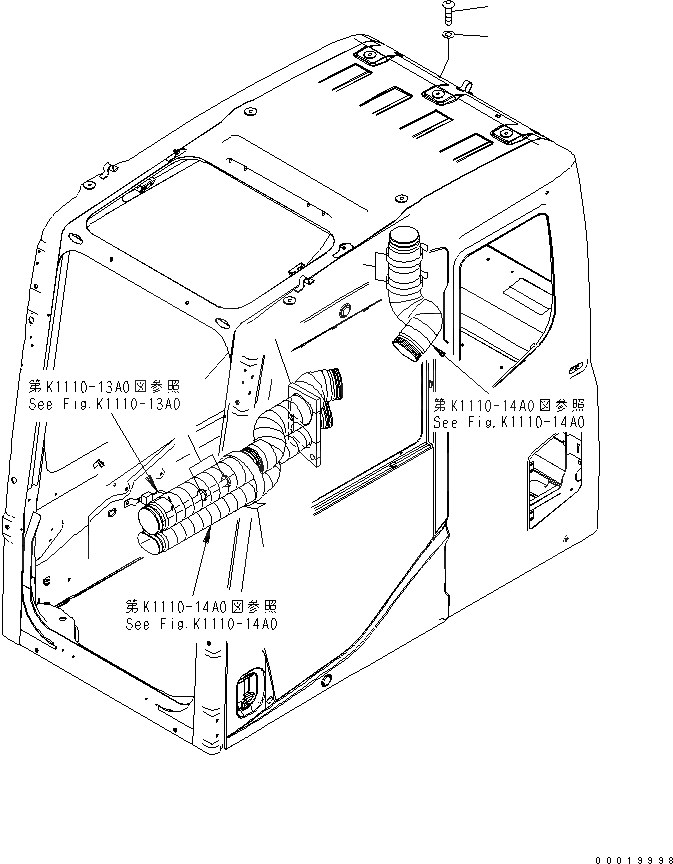 Схема запчастей Komatsu PC340LC-7K-E0 - ОСНОВН. КОНСТРУКЦИЯ (КАБИНА) (КРЕПЛЕНИЕ) КАБИНА ОПЕРАТОРА И СИСТЕМА УПРАВЛЕНИЯ