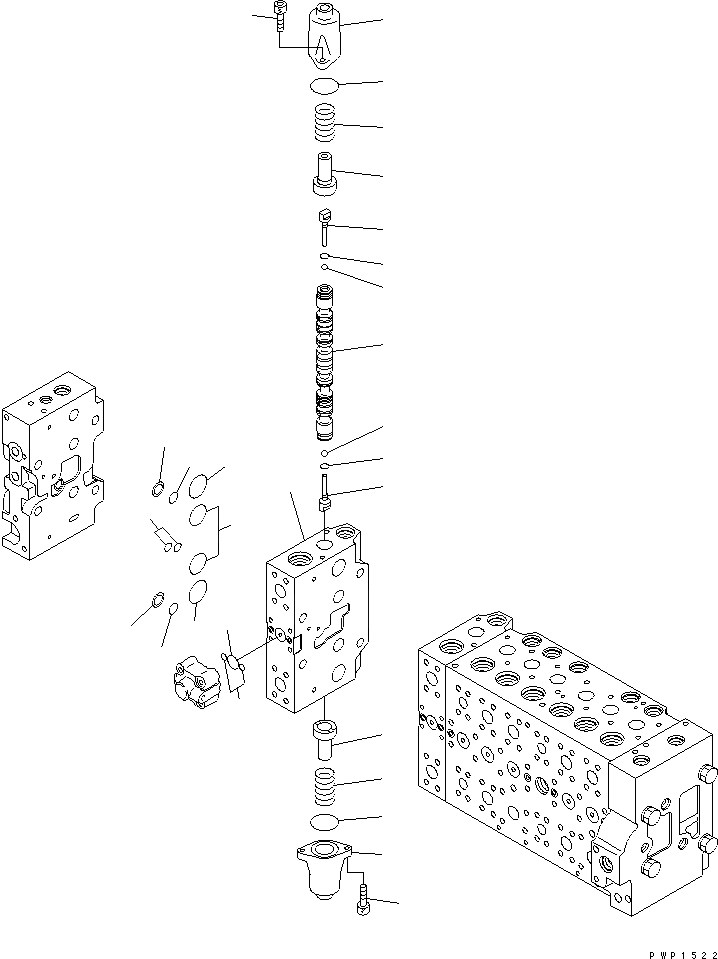 Схема запчастей Komatsu PC340LC-7K-E0 - ОСНОВН. КЛАПАН (-АКТУАТОР) (/) ОСНОВН. КОМПОНЕНТЫ И РЕМКОМПЛЕКТЫ