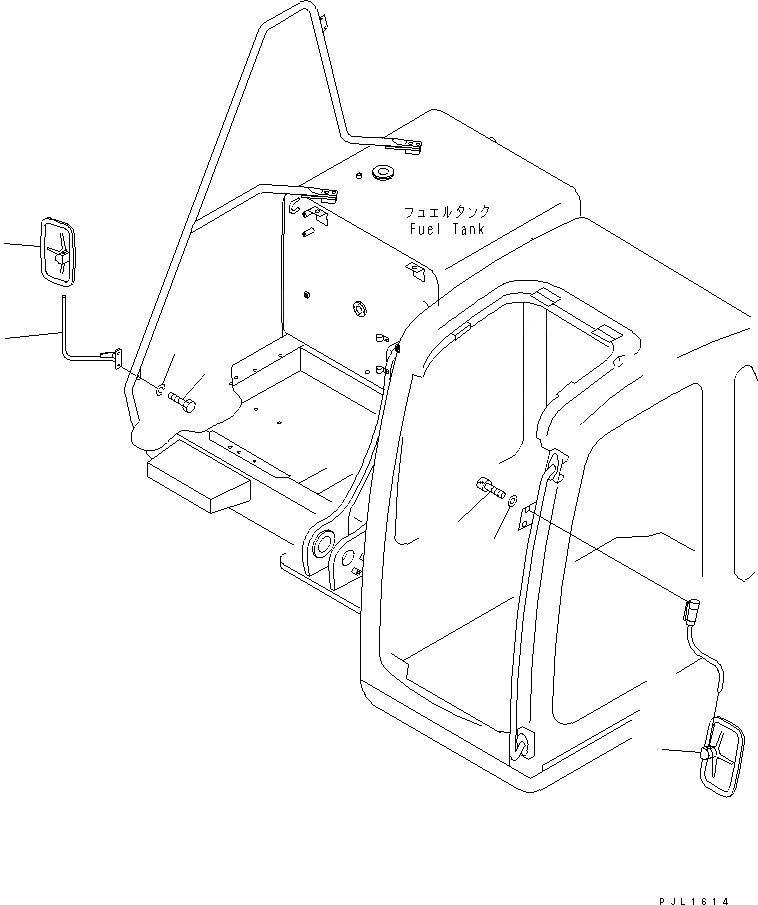 Схема запчастей Komatsu PC340LC-6K-J - ЗАДН. VIEW MIRROR ЧАСТИ КОРПУСА