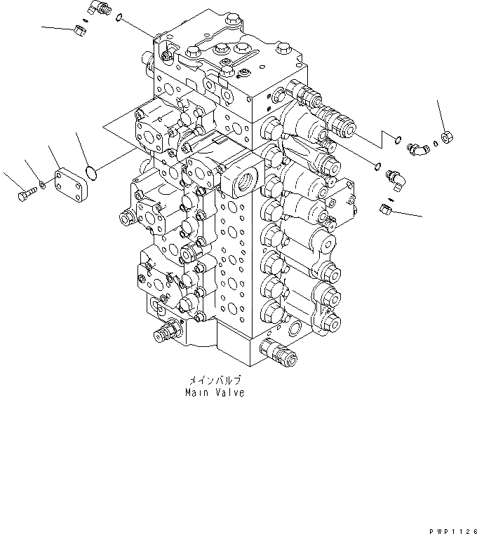Схема запчастей Komatsu PC340NLC-7K - ОСНОВН. КЛАПАН (ЗАГЛУШКА КЛАПАНА) ГИДРАВЛИКА