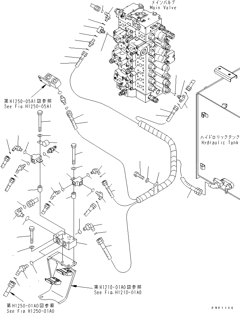 Схема запчастей Komatsu PC340NLC-7K - КЛАПАН ПЕРЕГРУЗКИ СТРЕЛЫ (СТРЕЛА И РУКОЯТЬ) (ШАССИ) ГИДРАВЛИКА