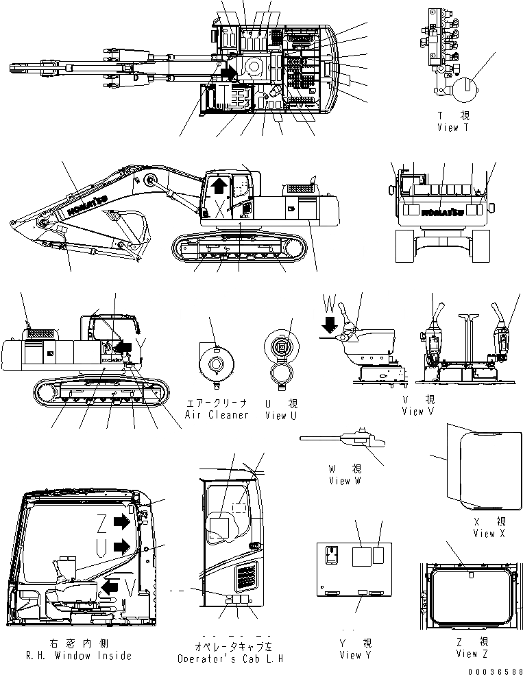 Схема запчастей Komatsu PC340NLC-7K - ТАБЛИЧКИ (АНГЛ.) (NLC) ( PB) МАРКИРОВКА