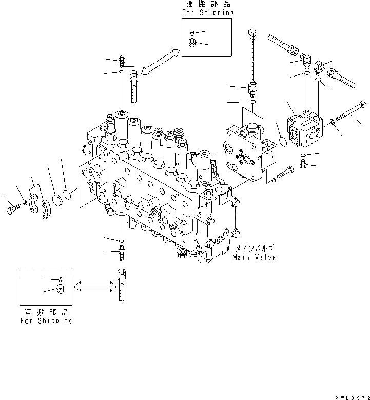 Схема запчастей Komatsu PC340NLC-6K - ОСНОВН. КЛАПАН (ДАТЧИК) (8 СЕКЦ.)(№K-) ГИДРАВЛИКА