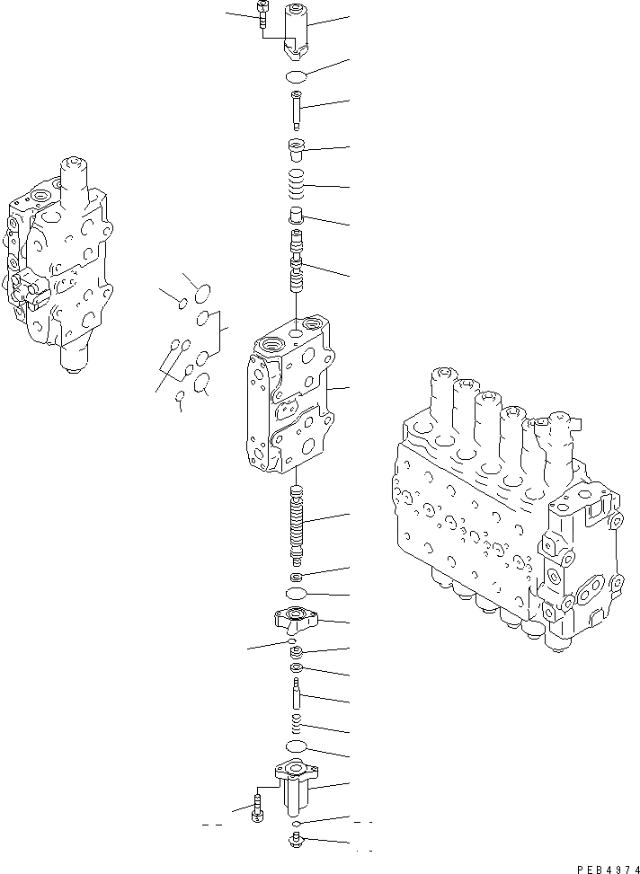 Схема запчастей Komatsu PC340NLC-6K - ОСНОВН. КЛАПАН (-АКТУАТОР) (/) ГИДРАВЛИКА