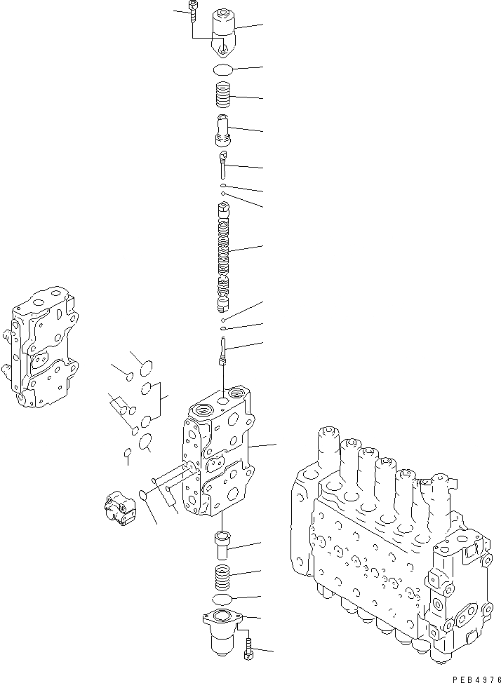 Схема запчастей Komatsu PC340NLC-6K - ОСНОВН. КЛАПАН (-АКТУАТОР) (/) ГИДРАВЛИКА