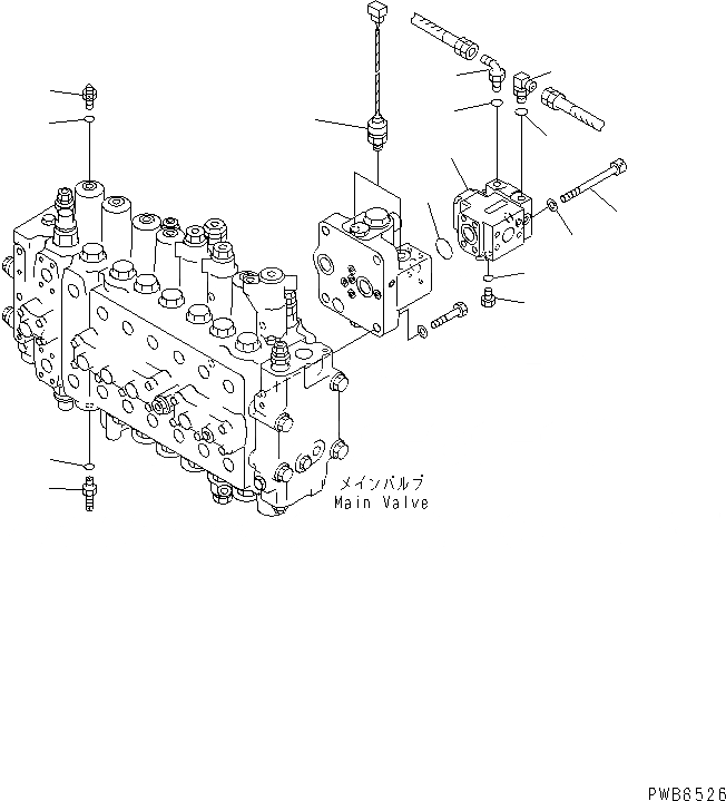 Схема запчастей Komatsu PC340NLC-6 - ОСНОВН. КЛАПАН (ДАТЧИК И РЕДУКЦИОНН. КЛАПАН) ( АКТУАТОР) ГИДРАВЛИКА