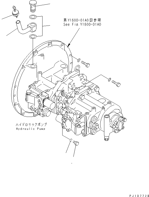 Схема запчастей Komatsu PC340NLC-6 - ОСНОВН. НАСОС (СОЕДИНИТЕЛЬН. ЧАСТИ)(№9-) ГИДРАВЛИКА