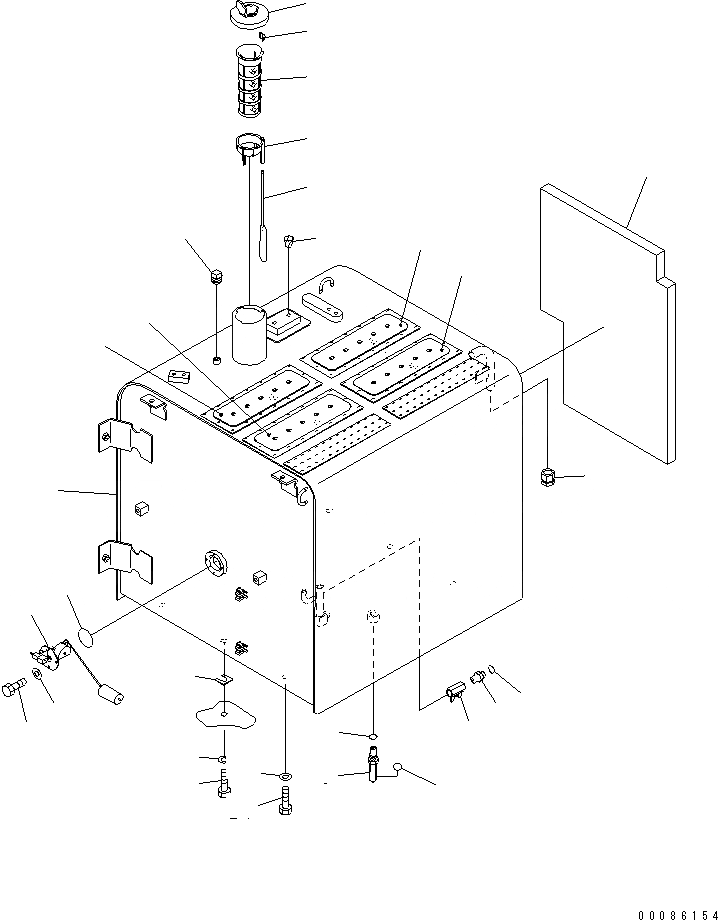 Схема запчастей Komatsu PC350-7E0 - ТОПЛИВН. БАК. (ДЛЯ ТОПЛИВН. REFILL НАСОС)(№98-) ТОПЛИВН. БАК. AND КОМПОНЕНТЫ