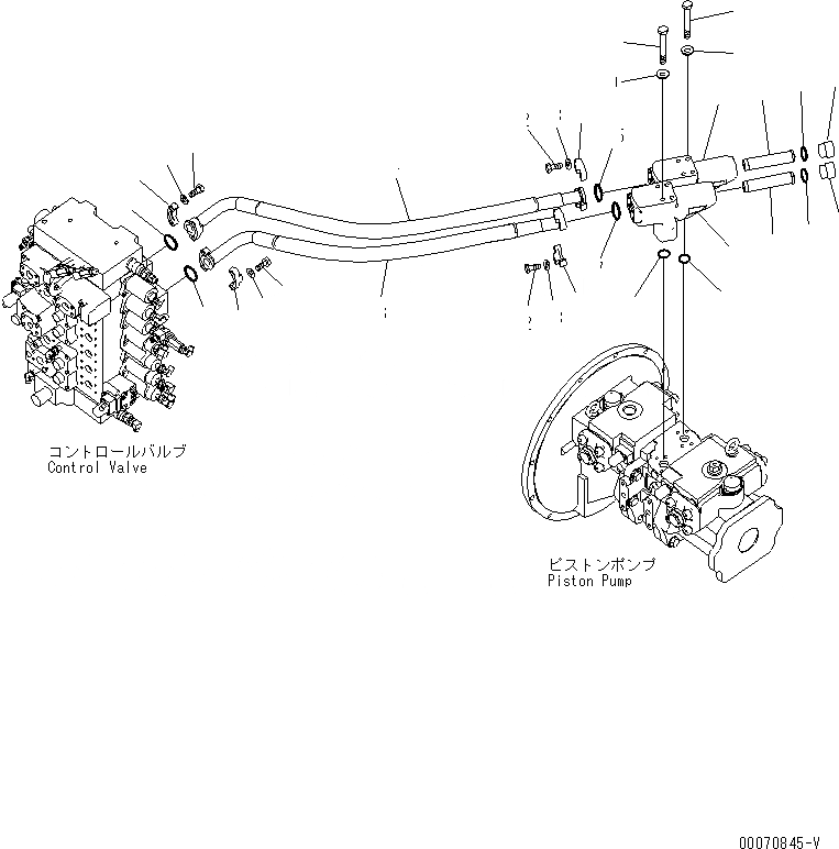 Схема запчастей Komatsu PC350-7E0 - ЛИНИЯ ПОДАЧИ (C ПРОХОДНЫМ ФИЛЬТРОМ)(№7-) ГИДРАВЛИКА