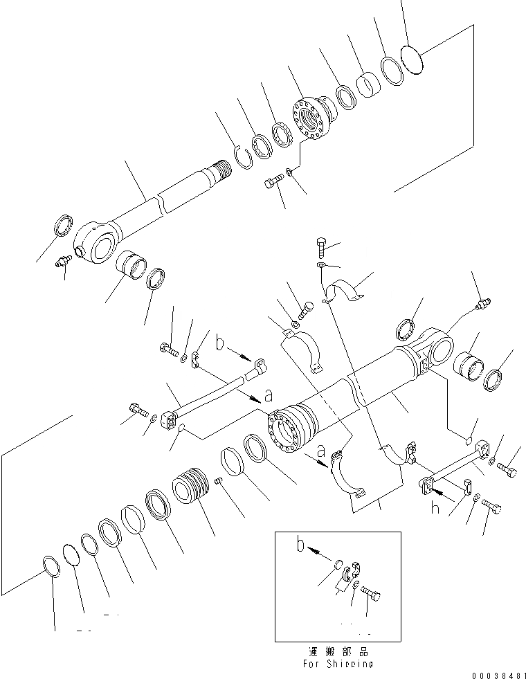 Схема запчастей Komatsu PC350-7E0 - ЦИЛИНДР КОВША (ДЛЯ .M РУКОЯТЬ) ( ЧАС. СИСТ. СМАЗКИ ТИП)(№-78) ОСНОВН. КОМПОНЕНТЫ И РЕМКОМПЛЕКТЫ