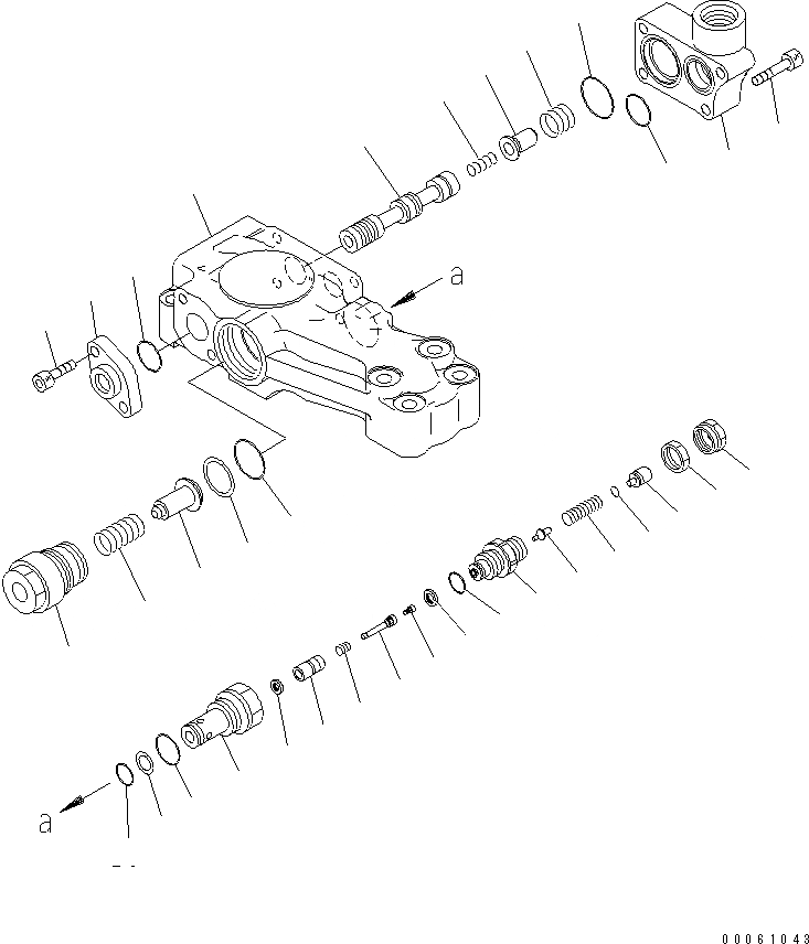 Схема запчастей Komatsu PC350-7E0 - КЛАПАН ПЕРЕГРУЗКИ (ДЛЯ ЦИЛИНДРА СТРЕЛЫ) (ПРАВ.)(№-) ОСНОВН. КОМПОНЕНТЫ И РЕМКОМПЛЕКТЫ