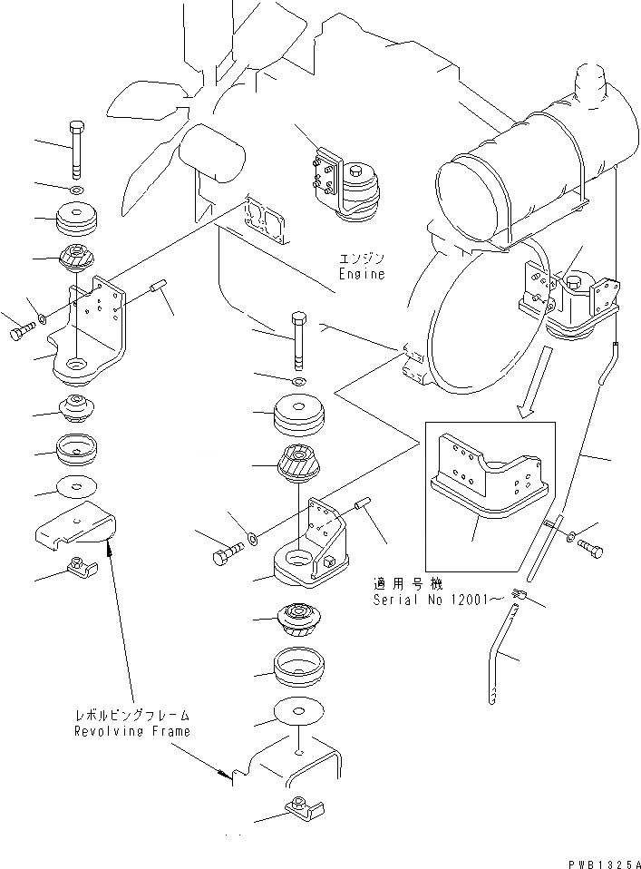 Схема запчастей Komatsu PC350-6Z - КРЕПЛЕНИЕ ДВИГАТЕЛЯ(№-79) КОМПОНЕНТЫ ДВИГАТЕЛЯ