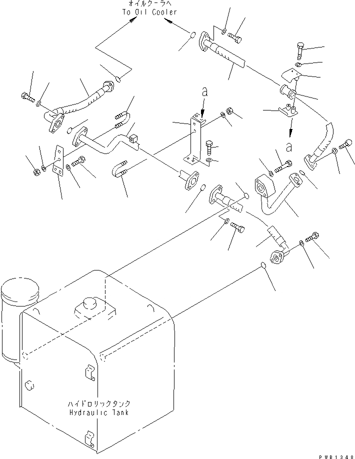 Схема запчастей Komatsu PC350-6Z - МАСЛООХЛАДИТЕЛЬ ЛИНИИ ГИДРАВЛИКА