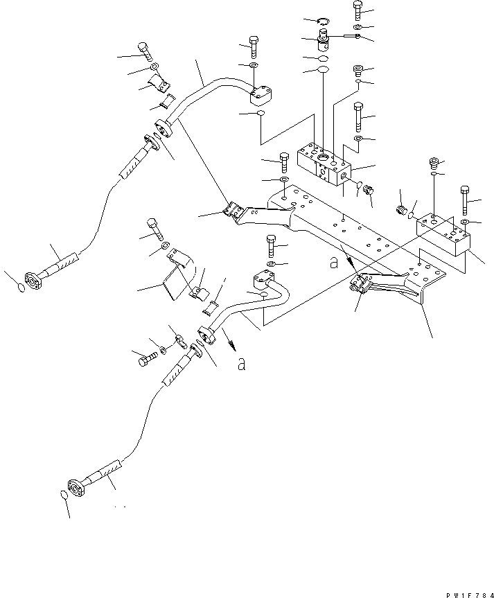 Схема запчастей Komatsu PC350-6Z - НАВЕСНОЕ ОБОРУД-Е ( АКТУАТОР) (CROSS КЛАПАН И КОРПУС)(№87-) ГИДРАВЛИКА