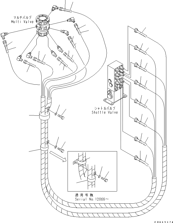 Схема запчастей Komatsu PC350-6Z - MULTI PATTERN КЛАПАН(№-) ГИДРАВЛИКА