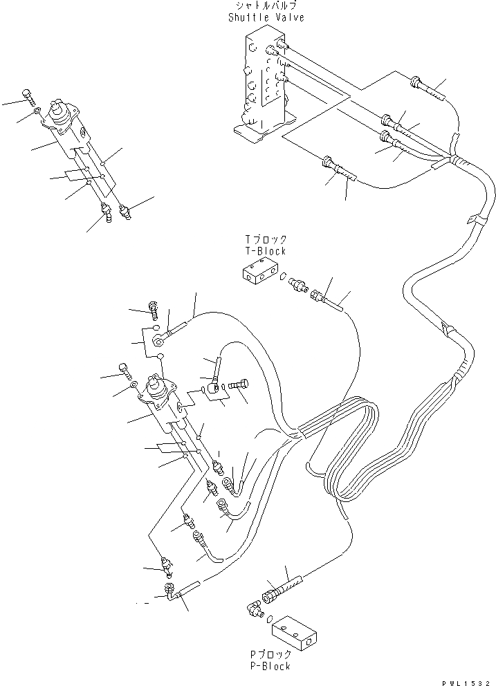 Схема запчастей Komatsu PC350-6Z - ОСНОВН. КОНСТРУКЦИЯ (РАБОЧАЯ ЛИНИЯ PPC)(№8-) КАБИНА ОПЕРАТОРА И СИСТЕМА УПРАВЛЕНИЯ