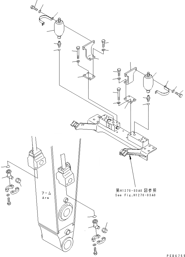 Схема запчастей Komatsu PC350-6Z - ПЕРЕХОДНИК ДЛЯ МОЛОТА (ДЛЯ NIPPON PNEUMATIC) РАБОЧЕЕ ОБОРУДОВАНИЕ