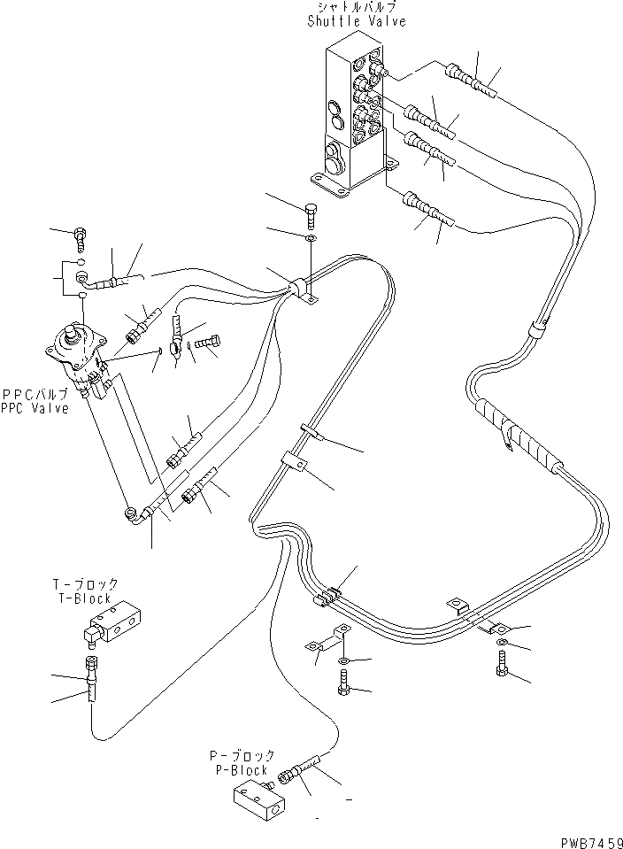 Схема запчастей Komatsu PC350-6 - ОСНОВН. КОНСТРУКЦИЯ (РАБОЧАЯ ЛИНИЯ PPC) (ШЛАНГИ)(№-9) КАБИНА ОПЕРАТОРА И СИСТЕМА УПРАВЛЕНИЯ