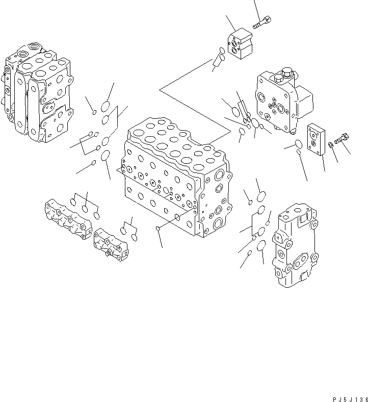 Схема запчастей Komatsu PC350-6 - ОСНОВН. КЛАПАН (-АКТУАТОР) (/) ОСНОВН. КОМПОНЕНТЫ И РЕМКОМПЛЕКТЫ