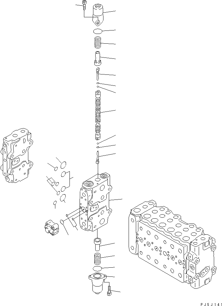 Схема запчастей Komatsu PC350-6 - ОСНОВН. КЛАПАН (-АКТУАТОР) (/) ОСНОВН. КОМПОНЕНТЫ И РЕМКОМПЛЕКТЫ