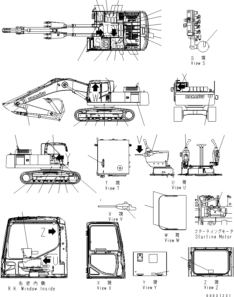 Схема запчастей Komatsu PC350-7 - ТАБЛИЧКИ (АНГЛ.)(№-) МАРКИРОВКА