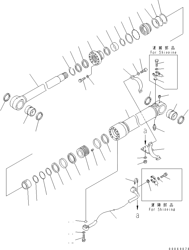 Схема запчастей Komatsu PC350-7 - ЦИЛИНДР СТРЕЛЫ(ДЛЯ ANTI DROP КЛАПАН)(№8-) ОСНОВН. КОМПОНЕНТЫ И РЕМКОМПЛЕКТЫ