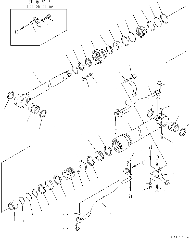 Схема запчастей Komatsu PC350-7 - ЦИЛИНДР СТРЕЛЫ(ДЛЯ ЧАС. СИСТЕМА СМАЗКИ)(№-8) ОСНОВН. КОМПОНЕНТЫ И РЕМКОМПЛЕКТЫ