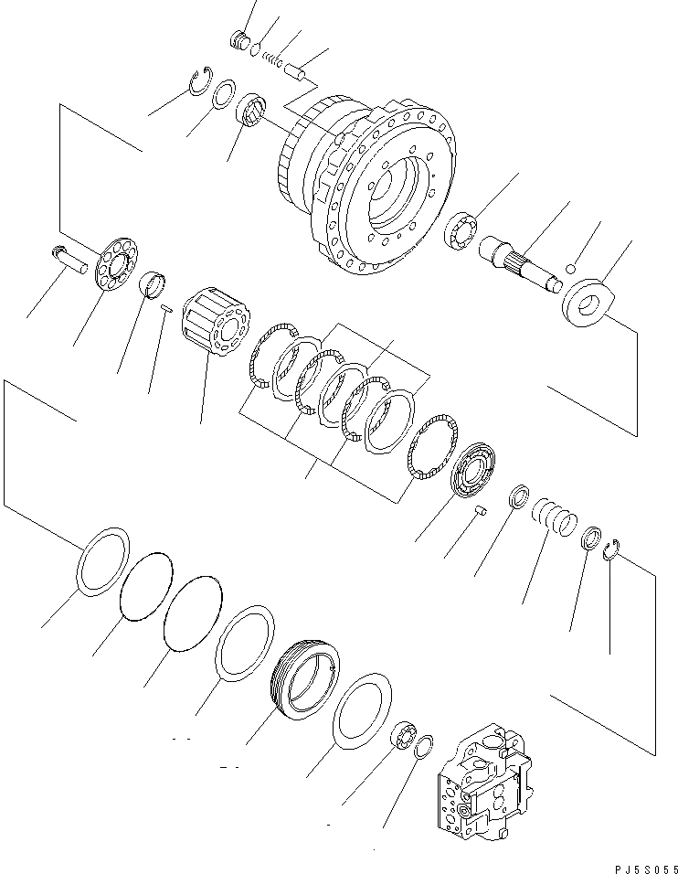 Схема запчастей Komatsu PC350-7 - МОТОР ХОДА (/) ОСНОВН. КОМПОНЕНТЫ И РЕМКОМПЛЕКТЫ