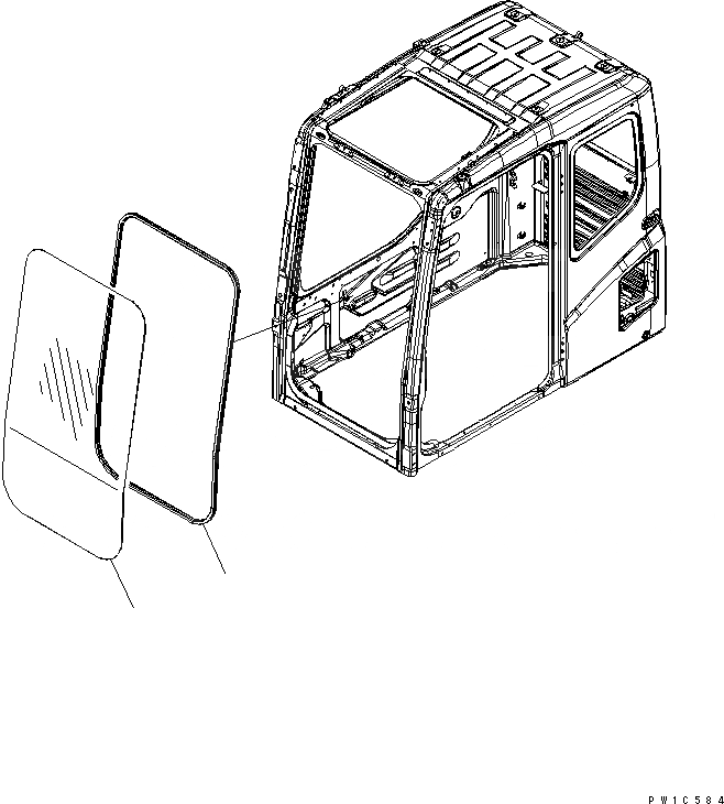 Схема запчастей Komatsu PC350-7-AA - КАБИНА (ПЕРЕДН. ОКНА) (КАРЬЕРН. СПЕЦИФ-Я) КАБИНА ОПЕРАТОРА И СИСТЕМА УПРАВЛЕНИЯ