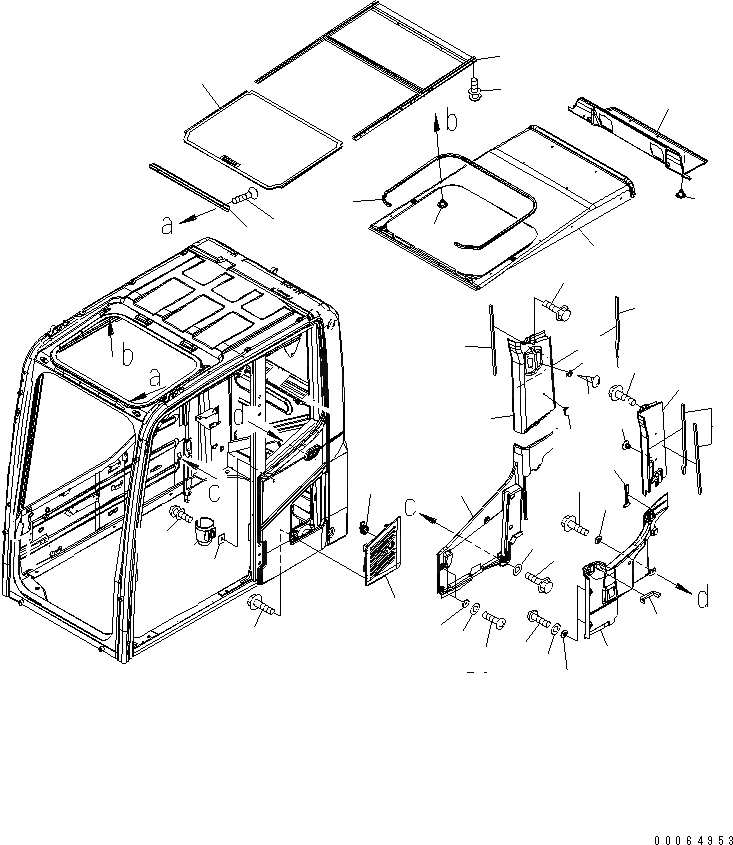 Схема запчастей Komatsu PC350-8 - КАБИНА (КРЫША КРЫШКАAND ВПУСК ВОЗДУХА) (БЕЗ KOMTRAX) (КАРЬЕРН. СПЕЦИФ-Я)(№-) КАБИНА ОПЕРАТОРА И СИСТЕМА УПРАВЛЕНИЯ