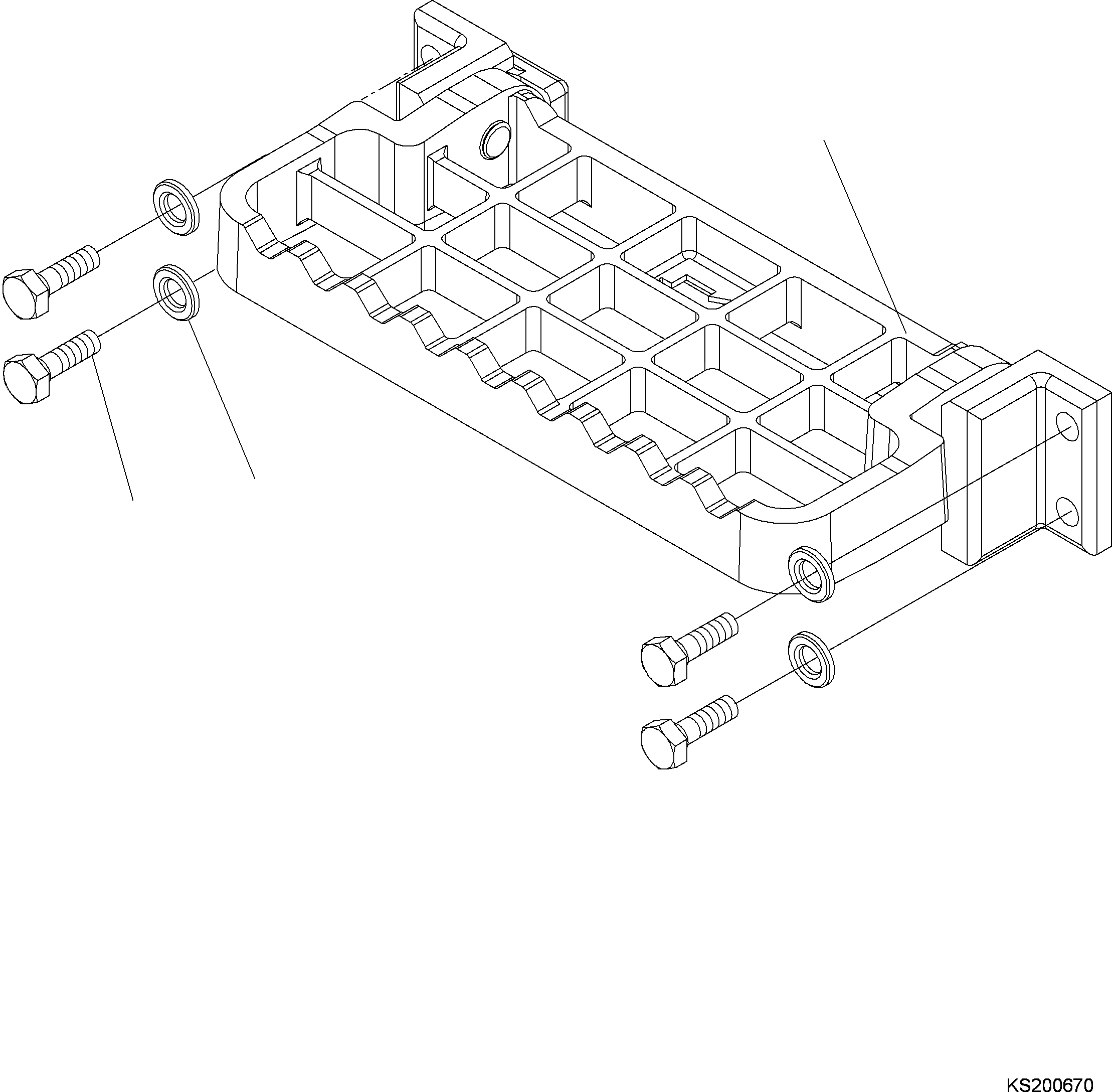 Схема запчастей Komatsu PC350LC - FOOT BOARD КРЕПЛЕНИЕ - HWG 