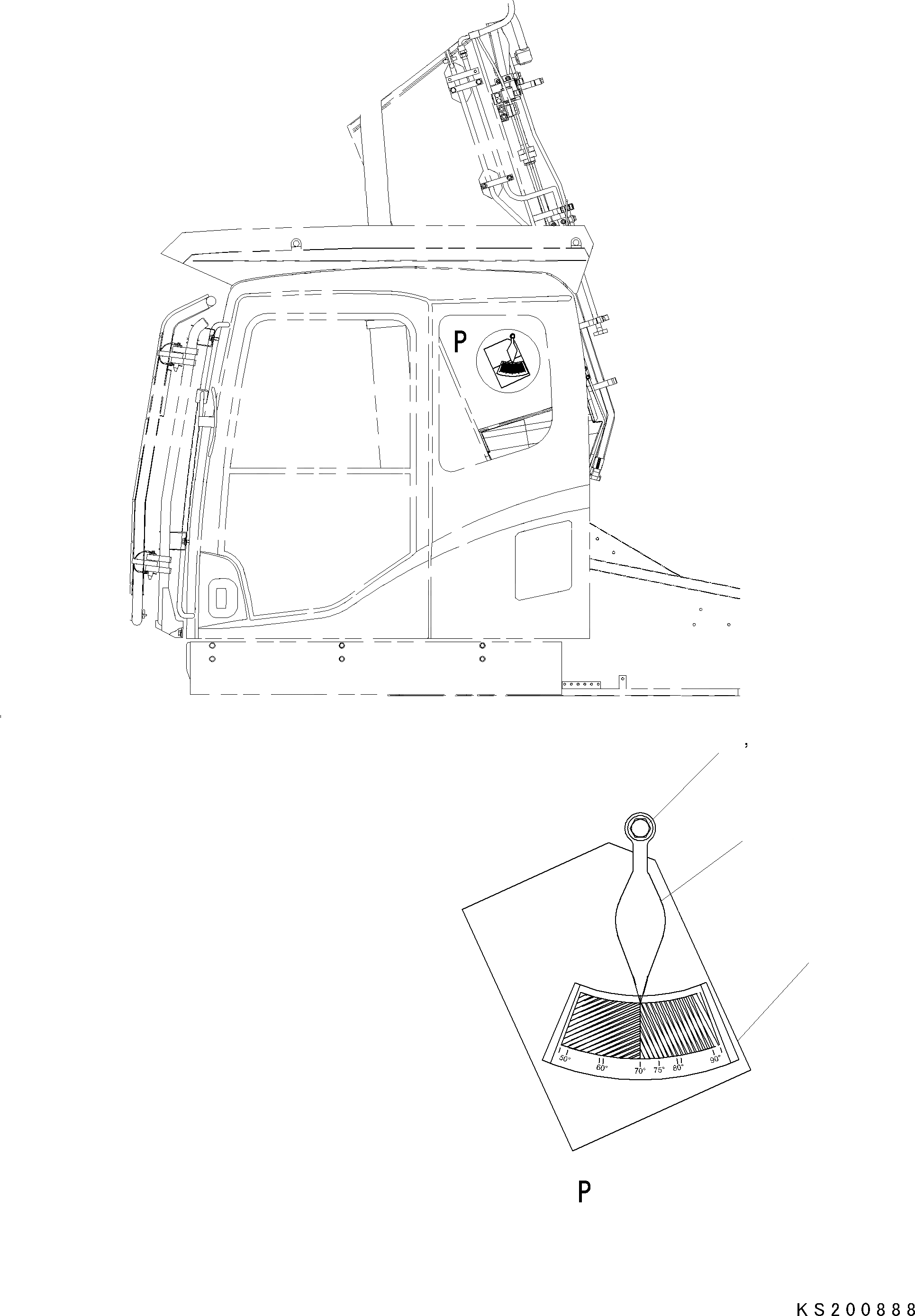 Схема запчастей Komatsu PC350LC - СТРЕЛА INCЛИНИЯ GAUGE 