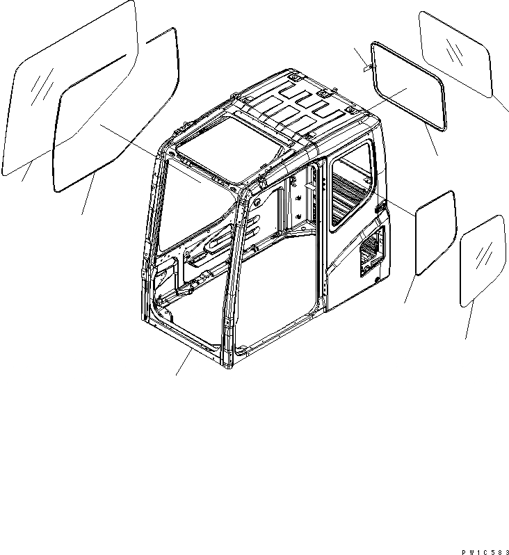 Схема запчастей Komatsu PC350LC-7 - КАБИНА (КАРЬЕРН. СПЕЦИФ-Я)(№-) КАБИНА ОПЕРАТОРА И СИСТЕМА УПРАВЛЕНИЯ