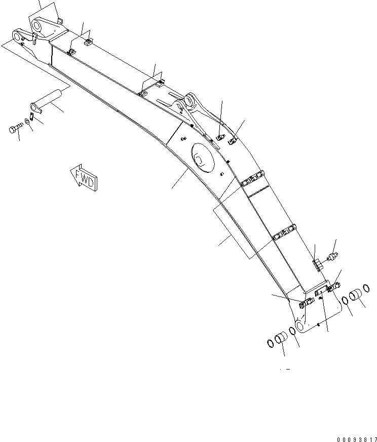 Схема запчастей Komatsu PC350LC-7 - СТРЕЛА (СТРЕЛА И ВЕРХН. ПАЛЕЦ)(№9-) РАБОЧЕЕ ОБОРУДОВАНИЕ