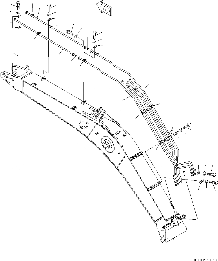 Схема запчастей Komatsu PC350LC-7 - СТРЕЛА (ЦИЛИНДР КОВША ТРУБЫ)(№7-) РАБОЧЕЕ ОБОРУДОВАНИЕ
