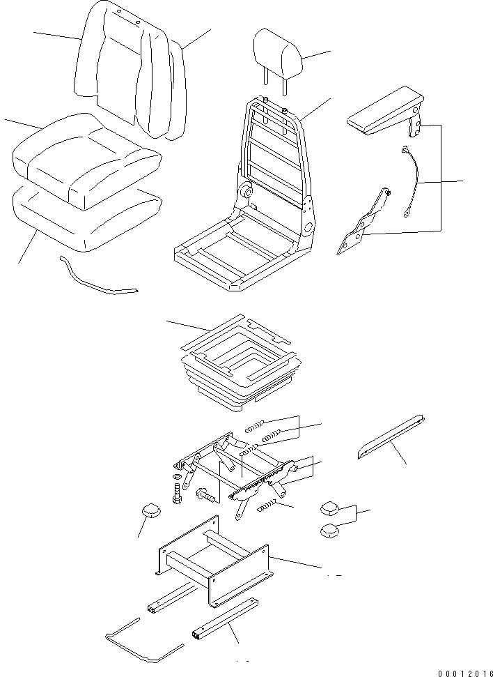 Схема запчастей Komatsu PC350LC-7 - СИДЕНЬЕ ОПЕРАТОРА В СБОРЕ (ТКАНЕВОЕ СИДЕНЬЕ) ОСНОВН. КОМПОНЕНТЫ И РЕМКОМПЛЕКТЫ