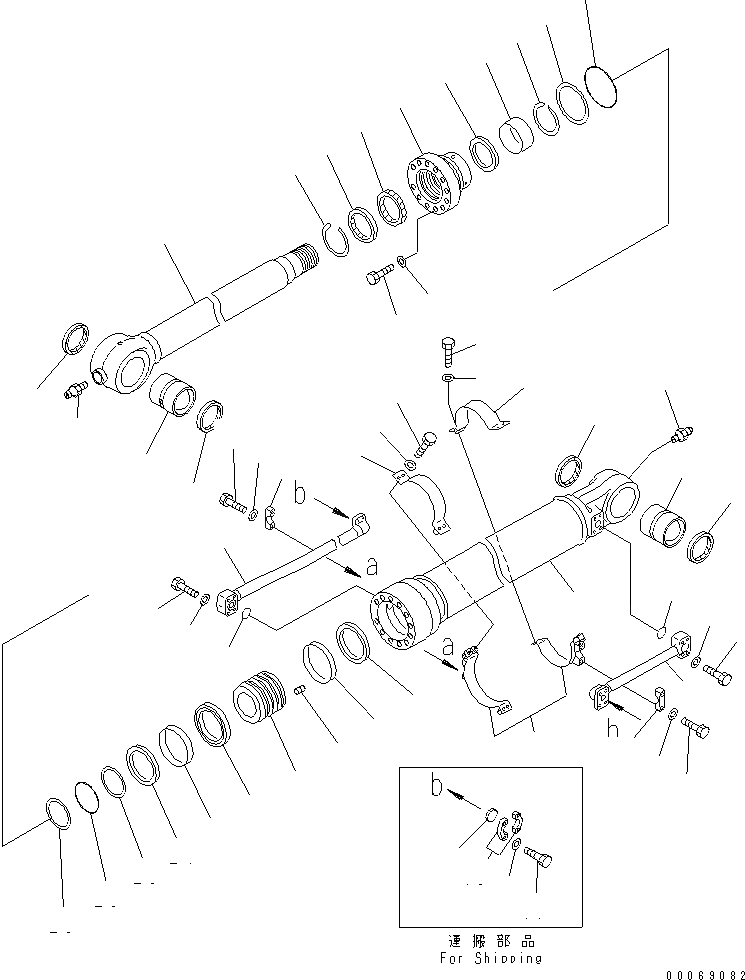 Схема запчастей Komatsu PC350LC-7 - ЦИЛИНДР КОВША (ДЛЯ .M И .M РУКОЯТЬ) ( ЧАС. СИСТ. СМАЗКИ ТИП)(№9-) ОСНОВН. КОМПОНЕНТЫ И РЕМКОМПЛЕКТЫ