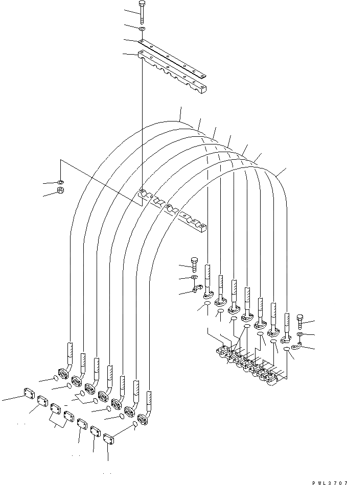 Схема запчастей Komatsu PC350LC-6 - НАВЕСНОЕ ОБОРУД-Е (ШЛАНГИ) (РАЗРУШ. ЗДАНИЙ ПЕРЕДН.)(№-) ГИДРАВЛИКА