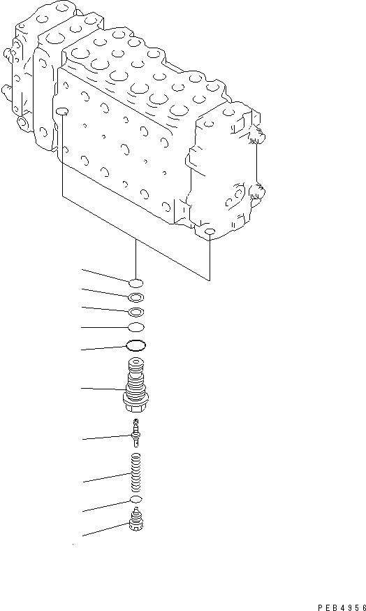 Схема запчастей Komatsu PC350LC-6 - ОСНОВН. КЛАПАН (-АКТУАТОР) (/) ОСНОВН. КОМПОНЕНТЫ И РЕМКОМПЛЕКТЫ